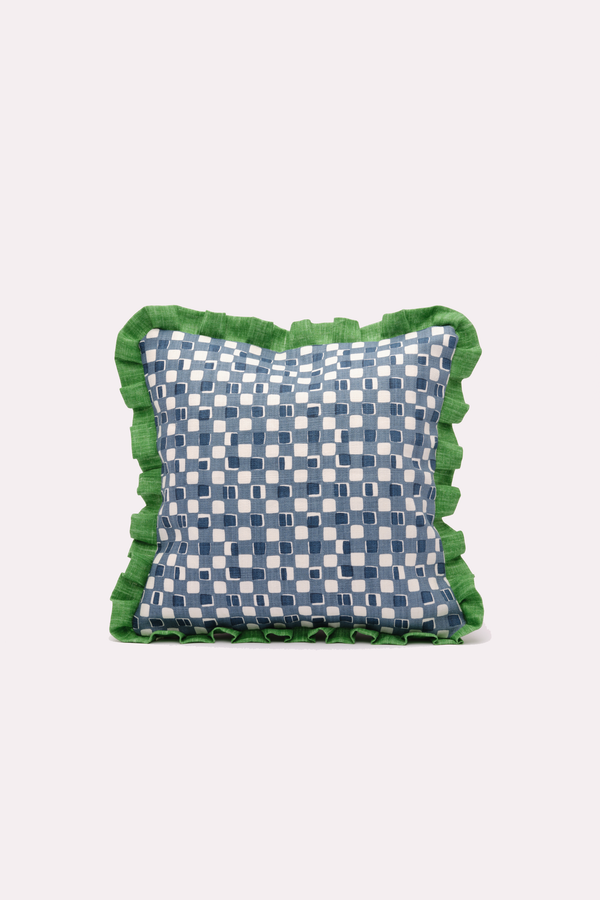 Reversible Cushion with Green Trim