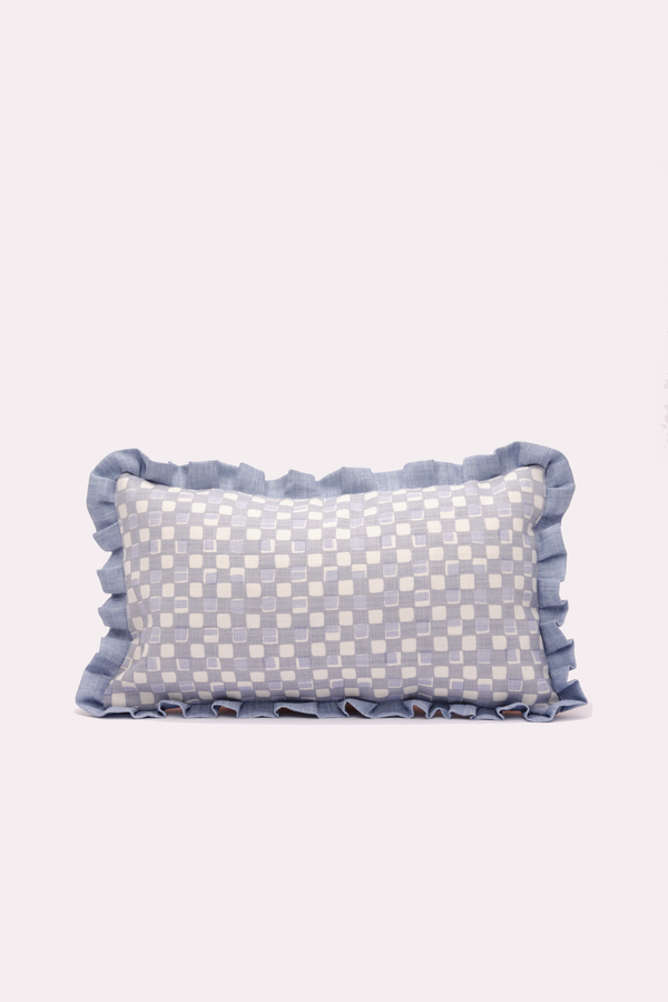 Reversible Cushion with ruffled edge