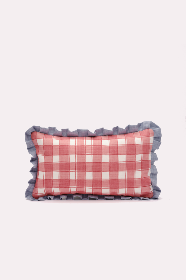 Reversible Cushion with ruffled edge