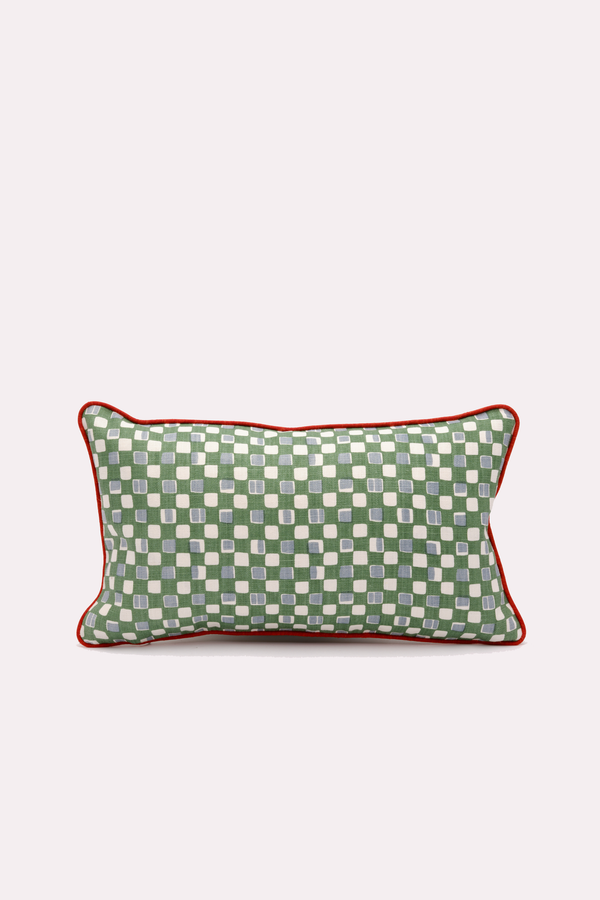 REVERSIBLE CUSHION WITH orange piping