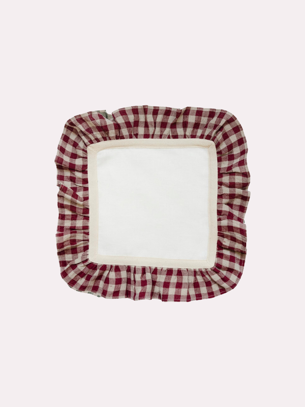 Burgundy GINGHAM RUFFLE NAPKIN set of 2