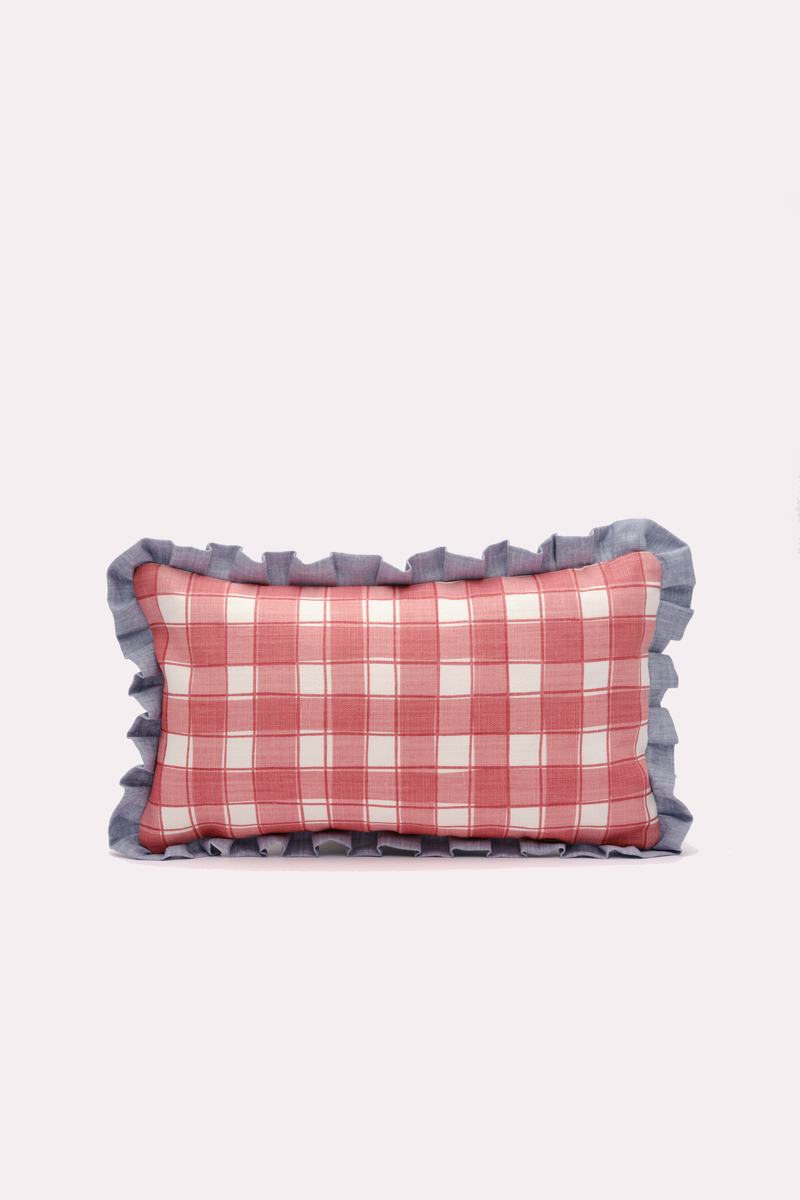 Reversible Cushion with ruffled edge