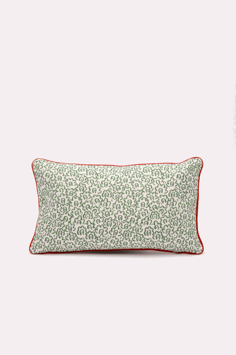 REVERSIBLE CUSHION WITH orange piping