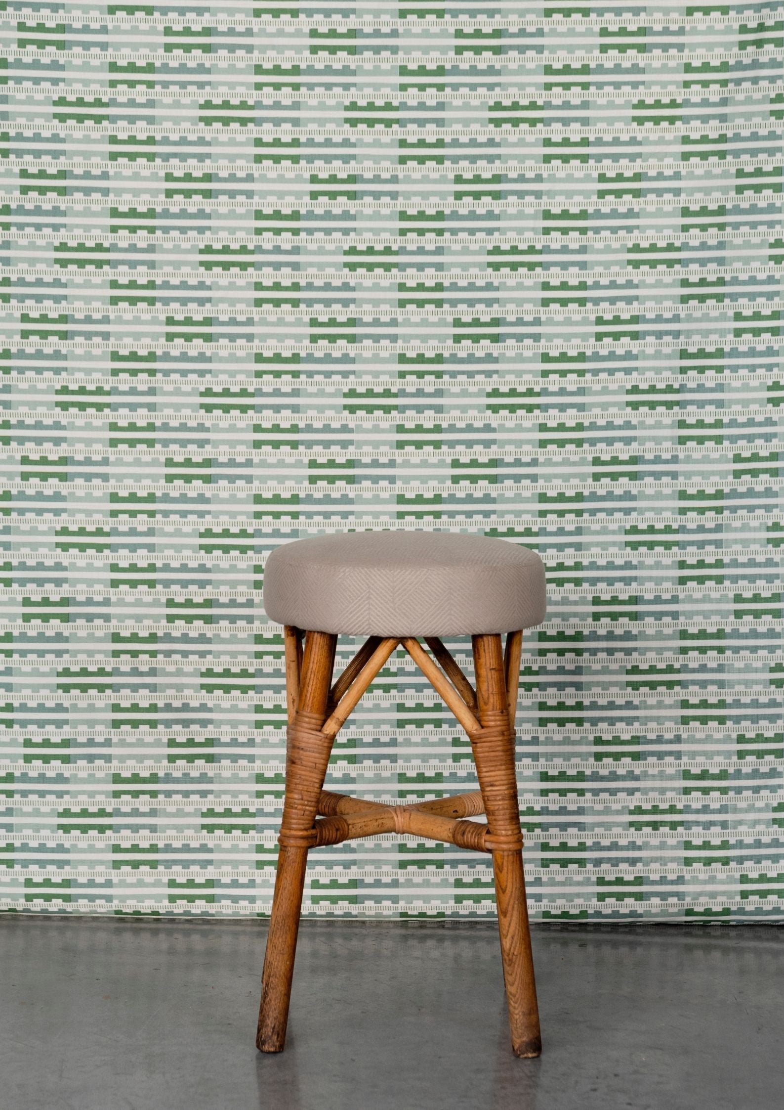 Pair of French 1920's Upholstered Stools