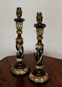 Kashmiri Papier-Mâche Table Lamps