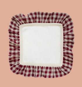 Burgundy Check Set of 2 Napkins