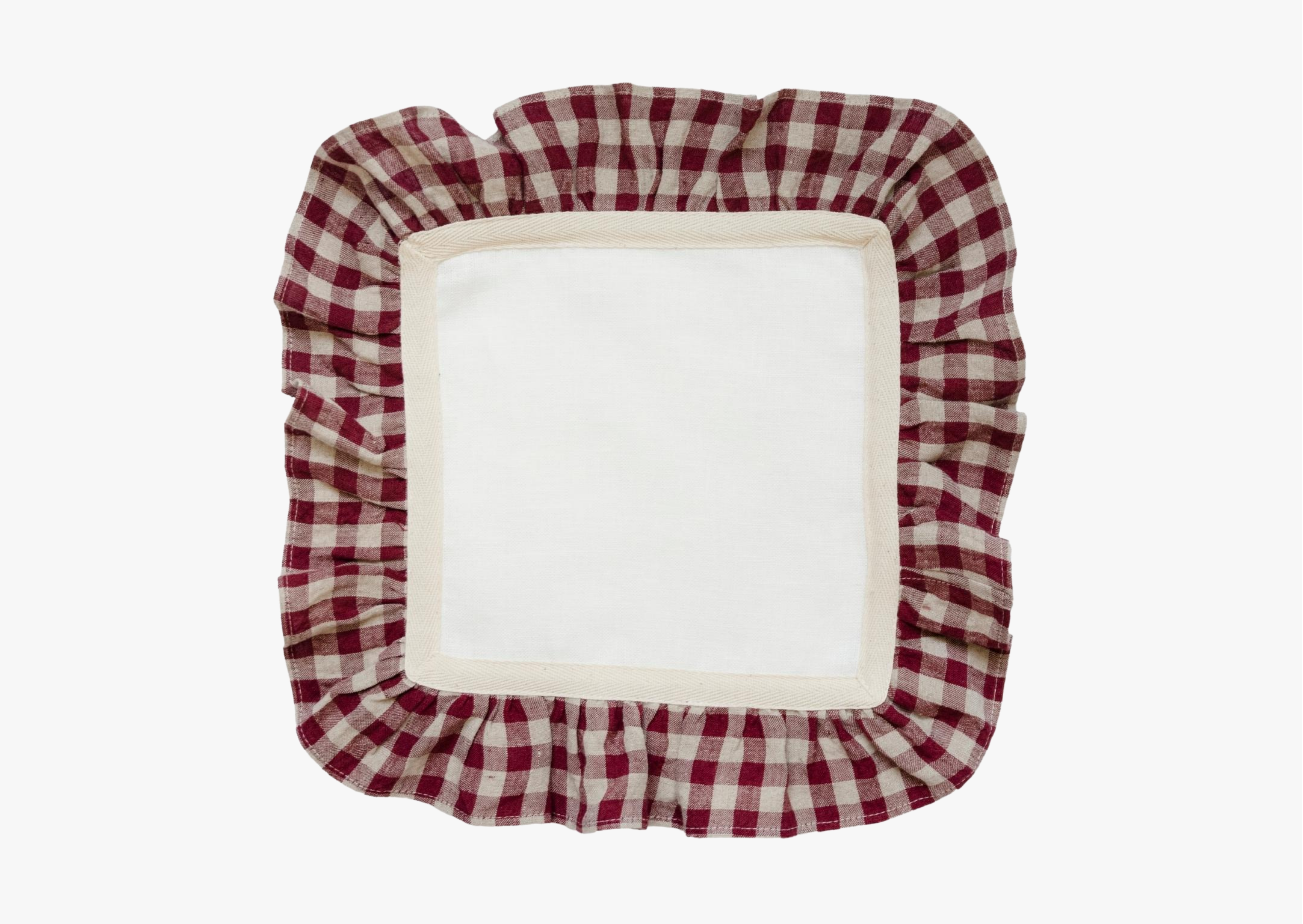 Burgundy Check Set of 2 Napkins