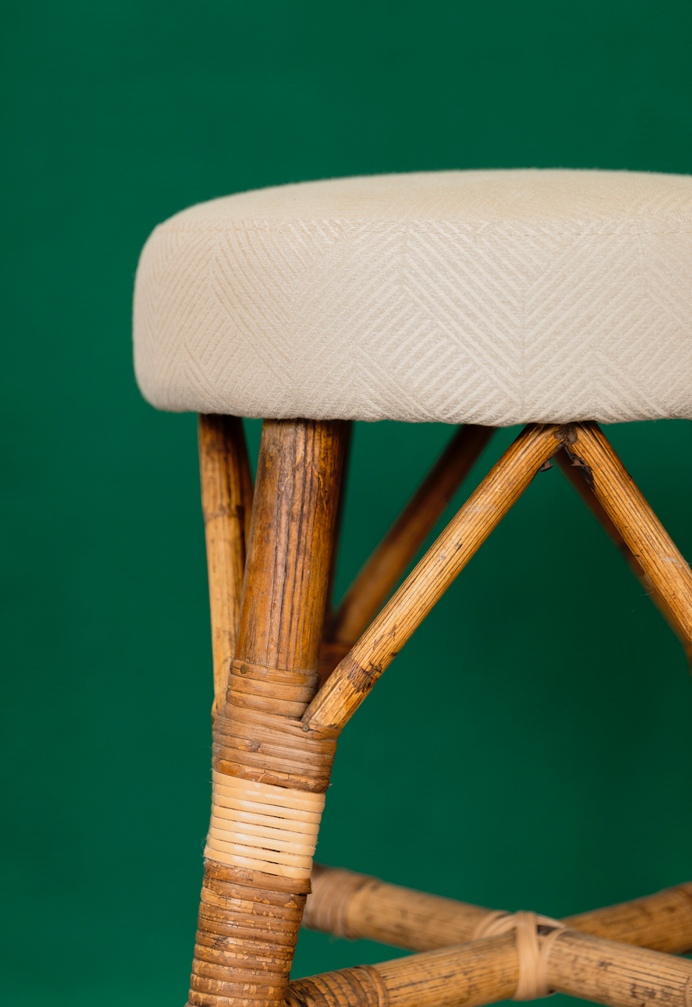 Pair of French 1920's Upholstered Stools