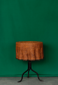 Pair of antique French wavy rattan side tables c.1970