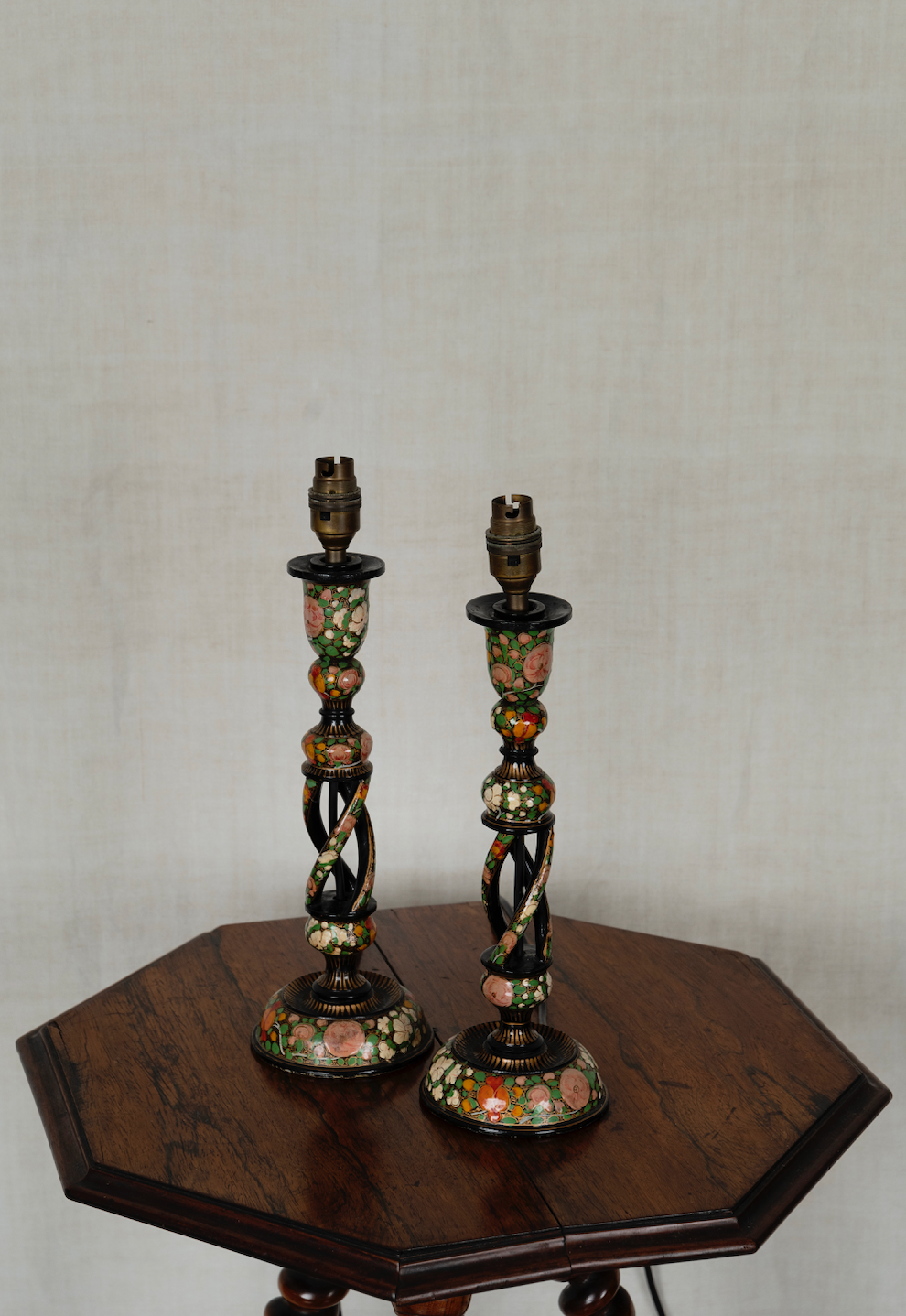 Kashmiri Papier-Mâche Table Lamps