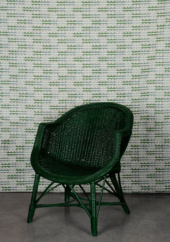 Pair of Green Wicker Chairs